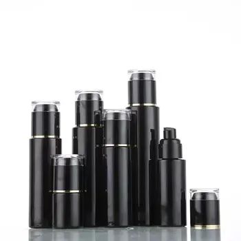 40ml 120ml Siyah Mat Cam pompa şişeleri Plastik Kapaklı Sprey Losyon Örnek Doldurulabilir Şişeler Boş Seyahat Konteyner