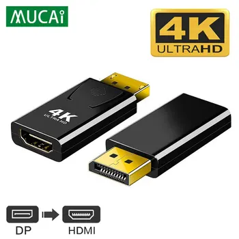 4K DisplayPort HDMI uyumlu Adaptör Dönüştürücü Ekran Bağlantı Noktası DP HDMI uyumlu HD TV Kablosu Adaptörü Video Ses PC dizüstü bilgisayar
