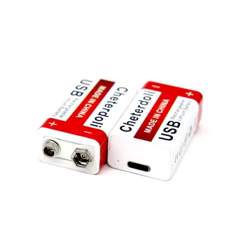 (4'lü Paket) Mikro Telefon,Duman Alarmları,Elektronik Oyuncaklar, Telsiz ve Daha Fazlası için 9V USB Şarj Edilebilir Lityum iyon 9900mAh Piller