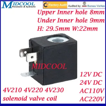 4V210 serisi manyetik kontaktör fişi 3 solenoid valf bobini 12v 24v 110v 220v DIN43650B