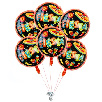 5 adet Fiesta Kutlama Parti Süslemeleri Mutlu Doğum Günü Llama linda Yuvarlak 18 inç Folyo Helyum Balon Meksika Partiler