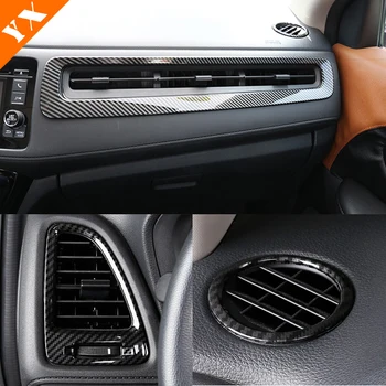 5 adet Honda VEZEL HRV HR-V Araba Dashboard Klima Çıkış AC Havalandırma Paneli Kapak Trim ABS Karbon 2015 2016 2017 Aksesuarları