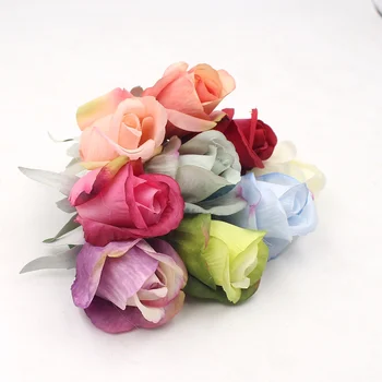 5 adet yapay çiçek ipek 7cm lale çiçek kafa düğün parti ev dekorasyon DIY çelenk hediye kutusu zanaat