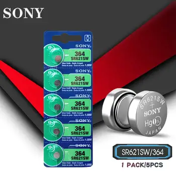 5 adet Yeni Sony 100 % İçin Orijinal 1.55 V 364 SR621SW V364 SR60 SR621 AG1 İzle Pil Düğmesi Madeni Para Piller JAPONYA'DA yapılan