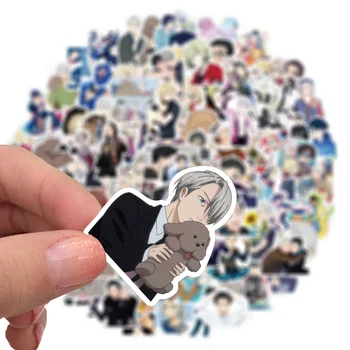 50/100 Adet / paket YURI!!! buz Sticker Oyuncak Çocuk Hediyeler için Artistik Patinaj Anime Çıkartmalar DIY Kask Dizüstü Telefon Pegatinas