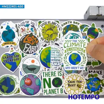 50 Adet Hiçbir Plastik Yeşil Sloganı Kaydet Gezegen Deniz Orman Hayvan Dizüstü Çıkartmalar Çocuklar için Gitar Dizüstü Bisiklet Sticker Oyuncaklar