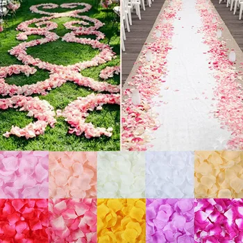 500 adet/grup Romantik İpek Yaprakları Yapay Gül Çiçek İpek Yaprakları Atma Geçit Romantik Düğün Dekorasyon Aksesuarları