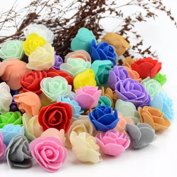 500 Adet / torba Mini PE Köpük Gül Çiçek Kafa Yapay Gül Çiçek El Yapımı DIY Düğün Ev Dekorasyon Şenlikli ve Parti Malzemeleri