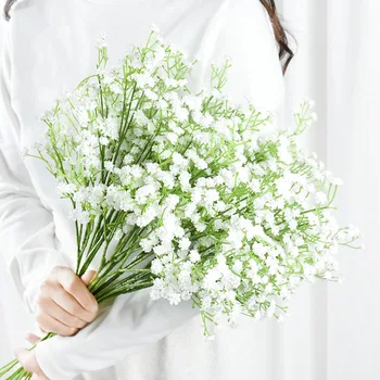 52cm yapay çiçekler Gypsophila Beyaz Bebek Nefes Sahte Çiçek Düğün Gelin Buketi Parti Ev Dekorasyonu sevgililer Günü Hediyesi
