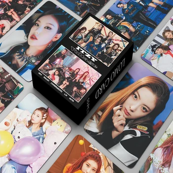 55 adet / takım Kpop ITZY GERİLİM Lomo Kartı Albümü Photocards ÇILGIN AŞK Kartpostallar Kore Kız Fotoğraf Baskı Kartları Hayranları Hediye