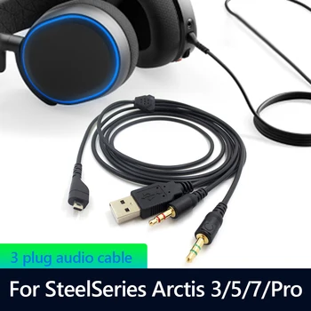 6.5 feet Yedek Stereo Ses Kablosu Uzatma Kablosu SteelSeries Arctis 3/5/7 / Pro Kablosuz Oyun Kulaklık Aksesuarları