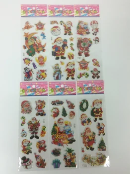 6 sheets/set Noel Santa Kardan Adam Ağacı çıkartmalar çocuklar için Ev dekor dizüstü 3D sticker çıkartma dizüstü doodle oyuncaklar