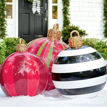 60 cm PVC şişme yılbaşı topu Süsler Noel Büyük Topları Noel Ağacı Süslemeleri Ev Açık Oyuncak Top Çocuk Hediye