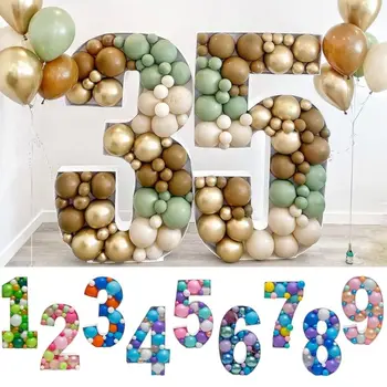 73 cm Büyük Numarası Çerçeve Standı Balon Dolum Kutusu DIY Bebek Duş Doğum Günü Mektup Alfabe Mozaik Yıldönümü Düğün Dekorasyon