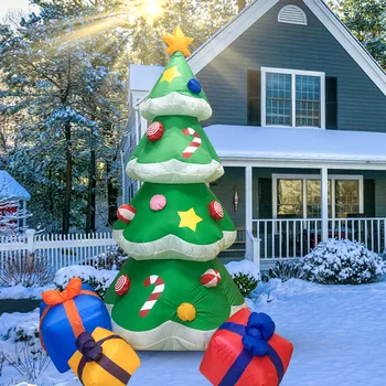 7ft Noel şişme yılbaşı Ağacı Hediye Paketi Yaratıcı Noel şişme oyuncaklar Ev Açık Yard Çim Parti Süslemeleri