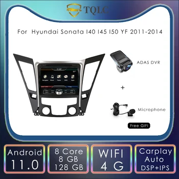 8 + 128G Araba Radyo Android 11.0 2 Din Hyundai Sonata İçin I40 I45 I50 YF 2011-2014 Stereo Carplay Multimedya 360 4G WİFİ Kafa Ünitesi