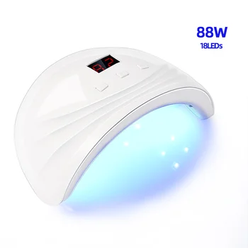 88W LED Lamba Tırnak Kurutucu Pembe 30/60/90 Zamanlama 18 LEDs UV Buz Lambası Kurutma Jel Lehçe Zamanlayıcı Otomatik Sensör Manikür Araçları