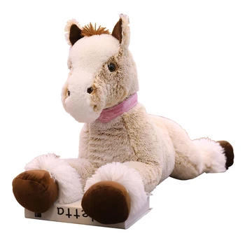 90/120cm Büyük Sevimli Kahverengi At peluş oyuncaklar Dolması Simülasyon Hayvan Bebek Çocuklar Çocuklar için Yaratıcı doğum günü hediyesi kızlar için