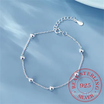 925 Ayar Gümüş Yeni Moda Küçük Boncuk Kolye Charm Bilezik ve Bileklik Parti Takı Hediye Kadınlar için