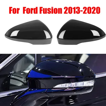 ABD Ford Fusion 2013 için 2014 2015 2016 2017 2018 2019 2020 2021 Araba Yan dikiz aynası Kapağı Parlak Siyah klipsli Dış