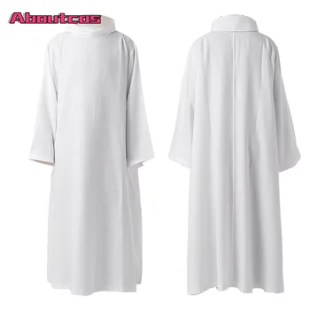 Aboutcos 3XL Cadılar Bayramı Beyaz Erkekler Kadınlar İçin Orta Doğu Arap Hıristiyan Katolik Rahipler Din Adamları Elbiseler Rahip Aziz Cadılar Bayramı Elbise