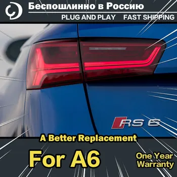 AKD Araba Styling Arka Lambaları Audi A6 A6L C7 2012-2015 LED DRL Kuyruk Lambası Sis Lambası Dinamik Geri Fren Dönüş sinyal ışığı