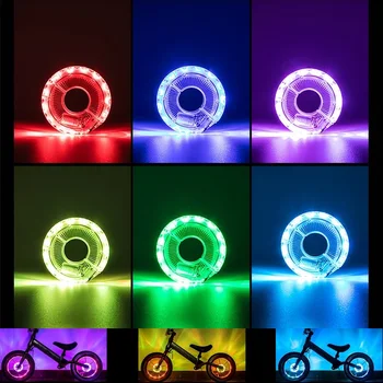 Akıllı LED Bisiklet tekerlek ışığı Bisiklet Ön Kuyruk Hub Konuştu Bir Lamba İle 7 Renk 18 Modları Şarj Edilebilir Çocuklar denge bisikleti ışık