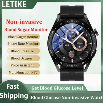 Akıllı saat kan Şekeri Monitörü NFC nabız monitörü Smartwatch Erkekler Kadınlar Non-invaziv Kan Şekeri Testi Glükometre Erkekler Kadınlar