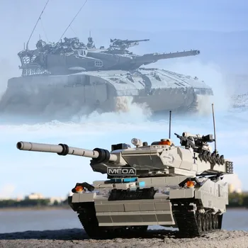 Alman Leopar 2A7 ana Muharebe Tankı Askeri Yüksek Teknoloji Tuğla Oyuncaklar Zırhlı Araç Tankı Taşıyıcı 2A6 Yapı Taşları Modeli