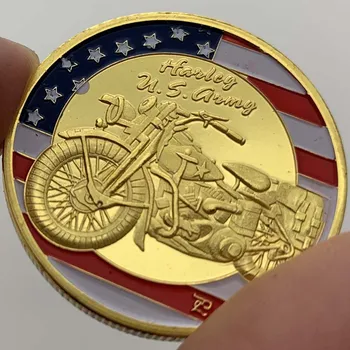 Amerikan Motosiklet Beş Köşeli Yıldız Hatıra Koleksiyonu Sikke Hediye Şanslı Sikke