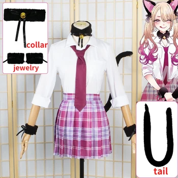 Anime Cosplay Benim Elbise Sevgilim Kitagawa Marin Cosplay Kedi Kız JK Üniformaları Kıyafet Anime Elbise Cadılar Bayramı Kostüm Kadınlar İçin