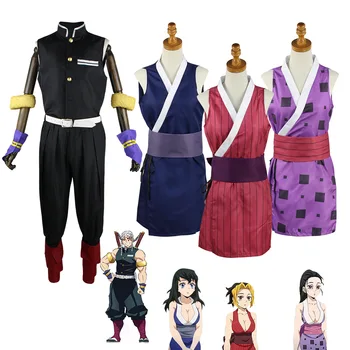 Anime iblis avcısı Kolordu Uzui Tengen Hinatsuru Makio Suma Cosplay Kostüm Üniforma Cadılar Bayramı Kostümleri