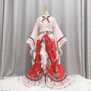 Anime Touhou Projesi Houraisan Kaguya Lolita Elbise Muhteşem Günlük Kıyafet Cosplay Kostüm Kadınlar Cadılar Bayramı Ücretsiz Kargo 2020 Yeni.