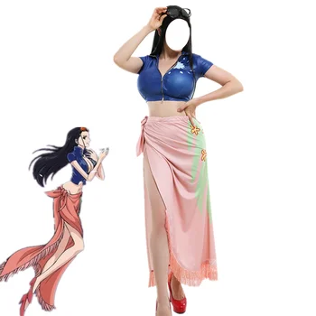 Anime Özledim * Allsunday Cosplay Kostüm Ülke Nico Robin Kadın Kimono Cadılar Bayramı Partisi Karikatür Üst Etekler Üniforma Suit
