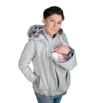 Annelik Kanguru Kazak 2 in 1 Çok Fonksiyonlu Bebek Hoodie Anne Giysileri Sonbahar Kış hamile kıyafetleri Kalınlaşmak Hamile Kadınlar