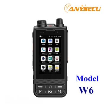 ANYSECU W6 4G Ağ Radyo Android 8.1 Kilidini LTE / WCDMA / GSM POC Radyo 4200mAh Walkie Talkie ile Çalışmak Gerçek PTT Zello WİFİ ile