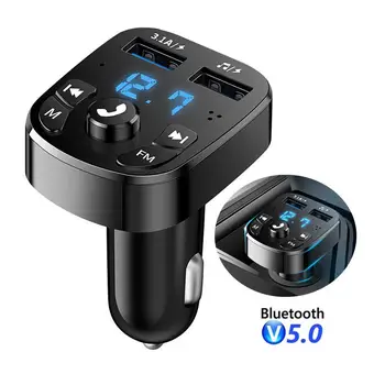 Araba Bluetooth 5.0 FM Verici Handsfree çift USB Hızlı Şarj Araba MP3 Çalar otomobil radyosu Modülatör MP3 Adaptörü Araba Aksesuarları