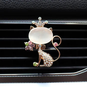 Araba Dekorasyon Elmas Kedi Araba Hava Spreyi Oto Çıkış Parfüm Klip Araba Süsler Bling Araba Aksesuarları Kadınlar Kızlar İçin Hediyeler