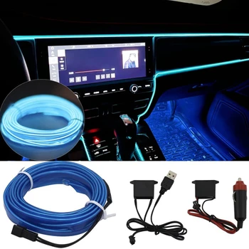 Araba için iç aydınlatma El tel LED USB esnek Neon montaj RGB çevre ışık otomotiv dekorasyon ışıklandırma aksesuarları