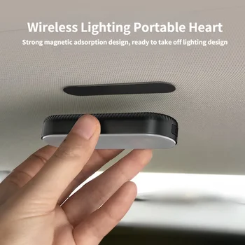 Araba Okuma Lambası Şarj Edilebilir Uzaktan Kumanda Kablosuz Manyetik Atmosfer LED Araba Styling Gece Lambası İç Tavan Lambası