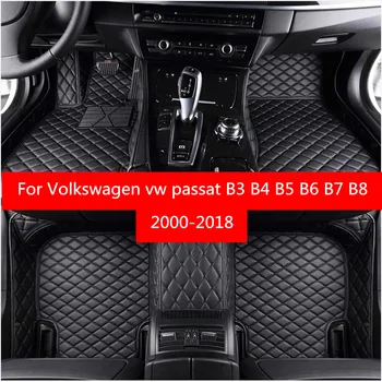 Araba Paspaslar Volkswagen vw passat B3 B4 B5-B8 2000-2018 Flaş Mat Deri Özel Oto Ayak Pedleri Otomobil Halı Kapak