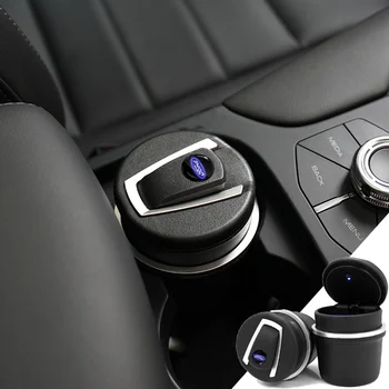 Araba portatif LED ışık Dumansız Küllük Alev Geciktirici Sigara Tutucu Kutusu Ford Ranger için C-max SMax Transit Tourneo Özel