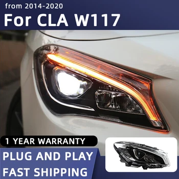 Araba Styling Farlar Benz CLA W117 CLA180 CLA220 CLA200 CLA260 LED Far 2014-2020 Kafa Lambası DRL Sinyal Projektör Lens