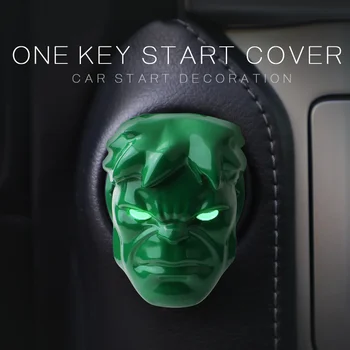 Araba tek tuşla başlangıç koruyucu kapak Evrensel Hulk dekoratif çıkartmalar modifiye dekoratif kapak kontak halkası dekorasyon
