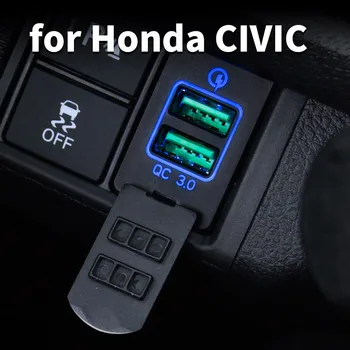Araba USB şarj aleti port hızlı şarj kafa modifikasyon aksesuarları Honda Civic 10th 2016 2017 2018 2019 2020