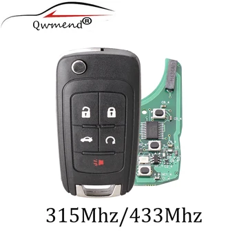 Araba Uzaktan Anahtar 5 Düğmeler katlanır araba anahtarı için Chevrolet Camaro Cruze Equinox Impala Spark Volt 433mhz ID46 Çip için Chevrolet Tuşları