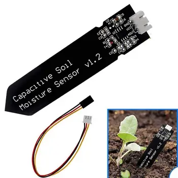  Arduino için Kapasitif Toprak Nem Sensörü Modülü Göndermek Kablo Korozyona Dayanıklı Geniş Gerilim Tel 3.3 V DC Toprak Nem Sensörü