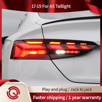 Arka lambası Audi A5 LED Arka Lambaları 2017 2018 2019 2020 Kuyruk Lambası Dinamik Dönüş Sinyali DRL Lens Otomotiv Aksesuarları