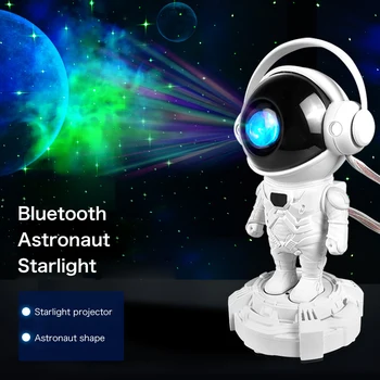 Astronot Galaxy Bulutsusu Yıldız Ay Projektör Lambası bluetooth hoparlör Gece Lambası Uzaktan Lazer Projektör Ev yatak odası dekoru