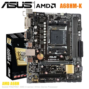 ASUS A68HM-K Anakart Soket FM2 / FM2 + Orijinal Paketi 100 % Marka Yeni Anakart AMD A68H Yonga Seti DDR3 2400 MHz 32 GB SATA III